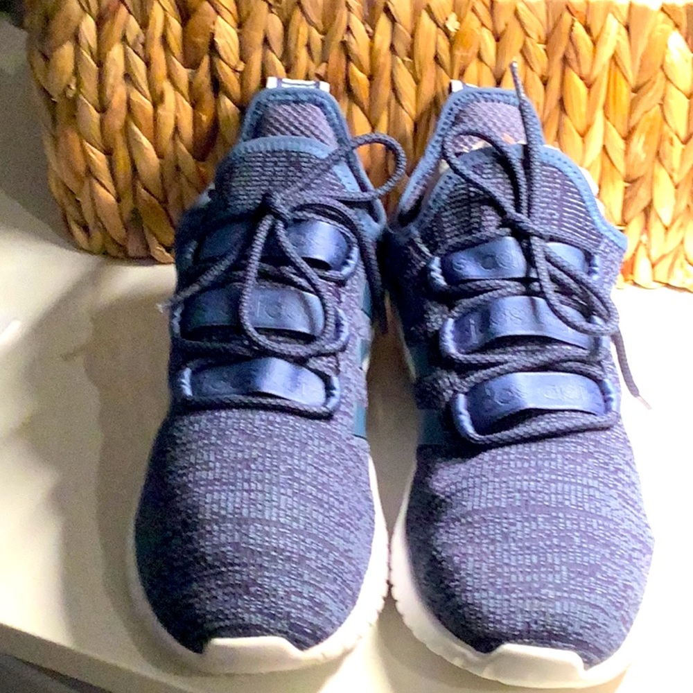 Pair of Men’s Adidas Sneakers Navy/Black woven fabric upper/Thick White Soles